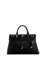 GUESS Women's Black Levante Luxury Satchel Bag