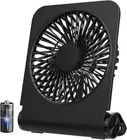 [EasyAcc] Small Desk Fan, Portable Rechargeable Battery Fan - Fuly Foldable, Strong Wind, 4 Speeds - 115° USB C Fan for Travel Cruise, Sporting Events, Hot Flashes - Ideal for Men Women Black