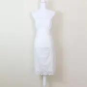 Vintage Penney's Adonna White Lace Nylon Tricot Satin 34 Petite Slip Gown NWT