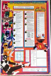 MIGHTY MORPHIN POWER RANGERS Home Emergency Preparation '94 Vintage 23x35 POSTER