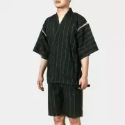 Men Japanese Cotton Yukata Kimono Top+Shorts Homewear Pyjamas Vintage 2PCS/Set