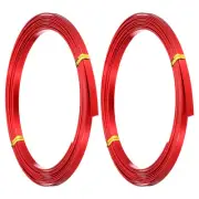 18 Gauge 5mm Wide Flat Wire, 10Ft 2 Roll Bendable Flat Bezel Wire, Red