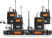 IEM1200 Wireless in Ear Monitor System 2 Channel 2/4 Bodypack Monitoring with in Earphone Wireless Type Used for Stage or Studio (4 Bodypacks)