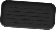 LABRIMP Food Grade Silicone Drain Pad Wave Grain Drying Mat for Kitchen Sink for Dishware Fruits and Vegetables Easy Clean Multipurpose Organizer Black