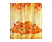 Shower Curtain Water Proof Single Printing Reusable Privacy Protection Bathing Curtain Autumn Decor Daily Use-N