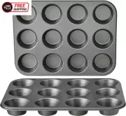 Amazon Basics Nonstick Muffin Baking Pan, 12 Cups - Set of 2
