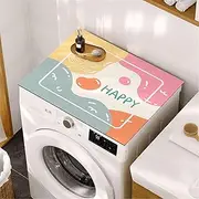 BAMFY Washer and Dryer Covers for The Top Portable Washing Machine Cover for Front Load Furniture Cover Printing Decorate Non-Slip Fridge Protector Mat(65 * 90cm,D)