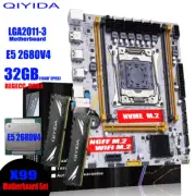 X99 Motherboard LGA 2011-3 Set Kit Xeon E5 2680 V4 CPU Processor 32G=2*16G DDR4