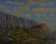 “The Covenant” Oil On Canvas 24 X 30 JG Artist Painting Biblical Art Noah’s Ark