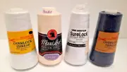 Lot of 4 Overlock Machine Thread 3000 yds each Spun Polyester White Black Ivory
