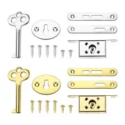 Set of 2 Mini Lock Replacement Box Lock for Wine Box & Cabinet, Matte Gold