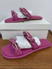 Russell & Bromley Chain Link Mule UK 6 EU 39 Pink Leather BNIB RRP £225 Sandals