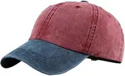 [Generic] 2025 Two Tone Patchwork Low Profile Baseball Caps for Women Men Retro Washed Denim Peaked Hats Summer Hip Hop Sun Hat
