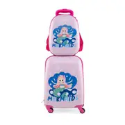 Costway 2PC Luggage Set Suitcase & Backpack Travel Carry On Bag Baggage Gift Mermaid Pattern