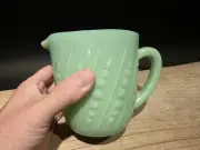 Antique Vintage Style Jadeite Depression Glass Retro Beaded Milk Pitcher