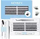 KevKev Lash Extension Kit 120Pcs DIY Lash Extension Kit Lash Clusters Lash Bond