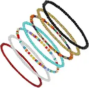 [VALICLUD] Elastic Beaded Anklets Bracelet Kit Women Girls Boys and Girls Handmade Beads Anklets for Beach Party Wedding