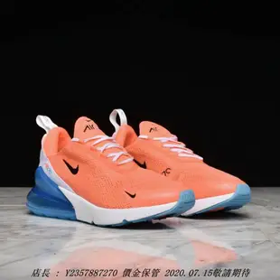 Nike Air Max 270 女潮流鞋 歐美限定 CI5856-600 橘色 粉橘 藍色 厚底 增高
