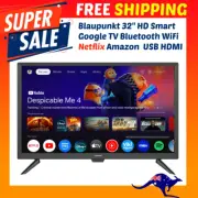Blaupunkt 32" HD Smart Google TV Bluetooth WiFi Netflix Amazon YouTube USB HDMI