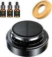 Satisyo Solar Energy Powered Car Air Freshener Essential Oil Diffuser Perfume Scent Fragrance Purifier Rotating Aromatherapy for Home Office Decorations, Best Gifts Men Women