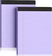 2 Pack Legal Pads 8.5 x 11 College Ruled 100 Sheets Purple Note Pads 8.5" x 11" Lined Paper Chipboard-Backed Notepad with Micro-Perforated Notebook Paper for Office & School Supplies 50 Sheets/Pad