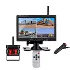 Digital Wireless Reversing Camera 7" Quad Monitor 12-24V For Horse Float Caravan