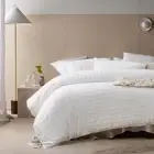 Vintage Design Homewares Parquet White Cotton Quilt Doona Duvet Cover Single