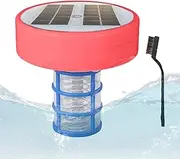 Solar Pool Ionizer, Automatic Pool Water Cleaner, Multi-Color Led Lights Water Purifier Ionizer, Copper Ionization Technology, Simple to Install and Maintain for Freshwater, Saltwater Pools or Spas