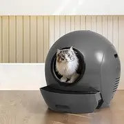 PaWz Pet Kitten Self Cleaning Litter Box, Cat Litter Trays, Large Capacity, Smart Automatic Cat Litter Box Self Cleaning for Multi Cats, Anti-Pinch Design, UV Cleaning, Grey