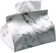 Morden Art Tissue Box Cover Leather Tissue Box Case, Decor Facial Tissue Holder Box Napkin Paper Holder Case for Living Room Desk Car,Rectangular Napkin Dispenser Waterproof Tissue Holder Organizer