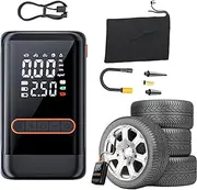 Cordless Air Pump for Tires | Electric Tire Air Pump with Pressure Gauge - Motorcycle Inflation Accessories for Auto, Cycle, Truck