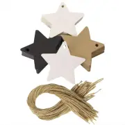 Star Gift Tags Blank Paper Hang Tags Labels with String for Gifts Bags Presents