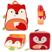 Skip Hop Zoo Backpack + Lunch Bag + Lunch Box + Drink Bottle 4pc Set - Fox