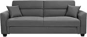 Foret 3-Seater Sofa Bed Storage Lounge Adjustable Couch Furniture Recliner Grey