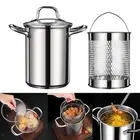 Deep Fryer Pot Stainless Steel Asparagus Pot Frying Pan