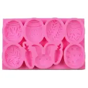 Happy Easter Egg Bunny Silicone Mold DIY Handmade Soap Cake Chocolate Making