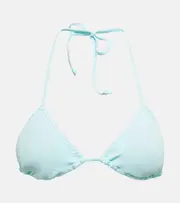 [Marysia] Marysia Embroidered halterneck bikini top AU 12 blue