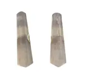 Pair Of Double Terminated Amethyst And Quartz Crystals Jewelry Making 32mm/1.25"
