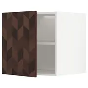 METOD top cabinet for fridge/freezer, white Hasslarp/brown patterned, 60x60x60 cm