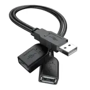 【2024 Upgraded】USB 2.0 Male to Dual USB Female Y Splitter Extension Adapter Cabl