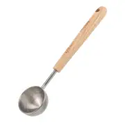 Measuring Cup Spoon with Wooden Handle Comfortable Grip Scale