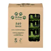 240pc Oh Crap Dog Poo/Poop Clean Up Bags Non-Plastic Compostable Biodegradable