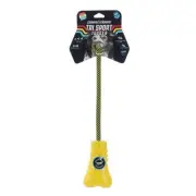 Paws & Claws Tri Sport Bone Tugger Pet/Dog Interactive Toys 23x7.6x5.8cm Yellow