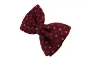 Mens Dark Red Square Patterned Bow Tie