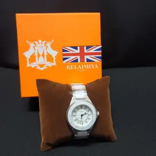 最後一隻 庫存出清 英國進口 KELAIMIYA克萊米亞 精密陶瓷錶 （天然真鑽0.04克拉8顆附台灣證書）