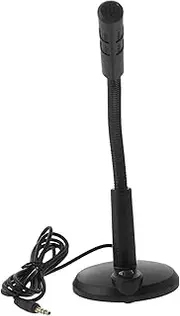 BAZEITFLOW 1Pc Adjustable Desktop Microphone for Game Chatting and Meetings Lightweight Plastic Design with Stable Pedestal Sound Easy Installation Black