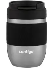 [Contigo] Pug Mug Snapseal Stainless 295ml Steel/Black