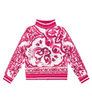 [Dolce & Gabbana Kids] Dolce & Gabbana Kids Majolica cotton jersey track jacket Y 4 pink