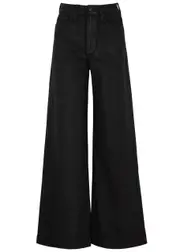 Paige Harper Wide-leg Coated Jeans - Black - 26 (W26 / UK 8 / S) 26 (W26 / UK 8 / S)