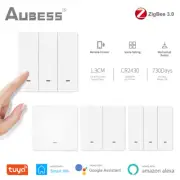 AUBESS Tuya ZigBee 3.0 Smart Scene Switch Smart Home Push 1/2/3Gang Button Contr